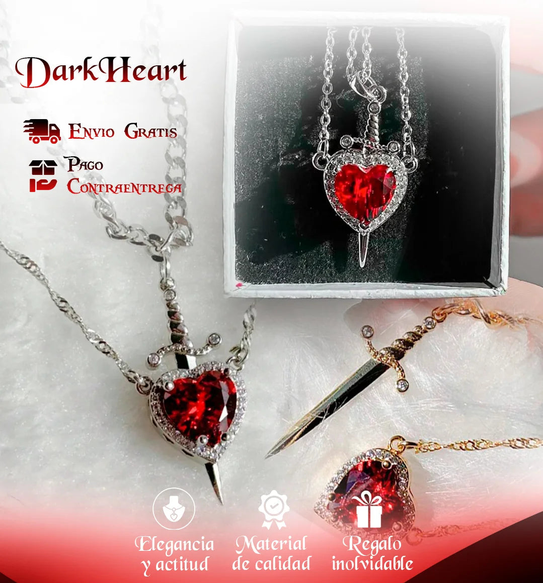 Collar Dúo Espada Corazón - San Valentín Lleno de Amor 💘⚔️