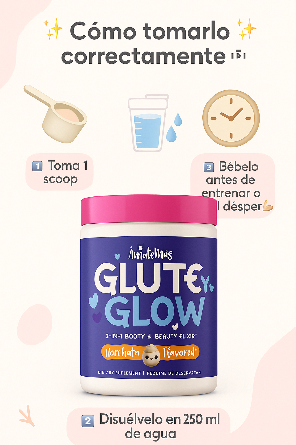 CREATINA GLUTEYGLOW 2 EN 1 - GLUTEOS NATURALES🍑✨ ¡MEGA OFERTA!