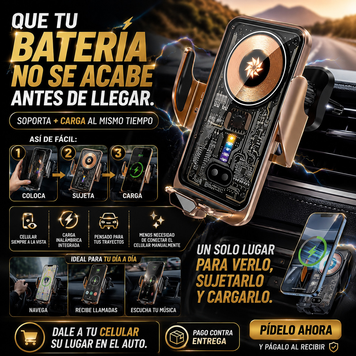 CARGADOR MAGNETICO PORTATIL PARA AUTO