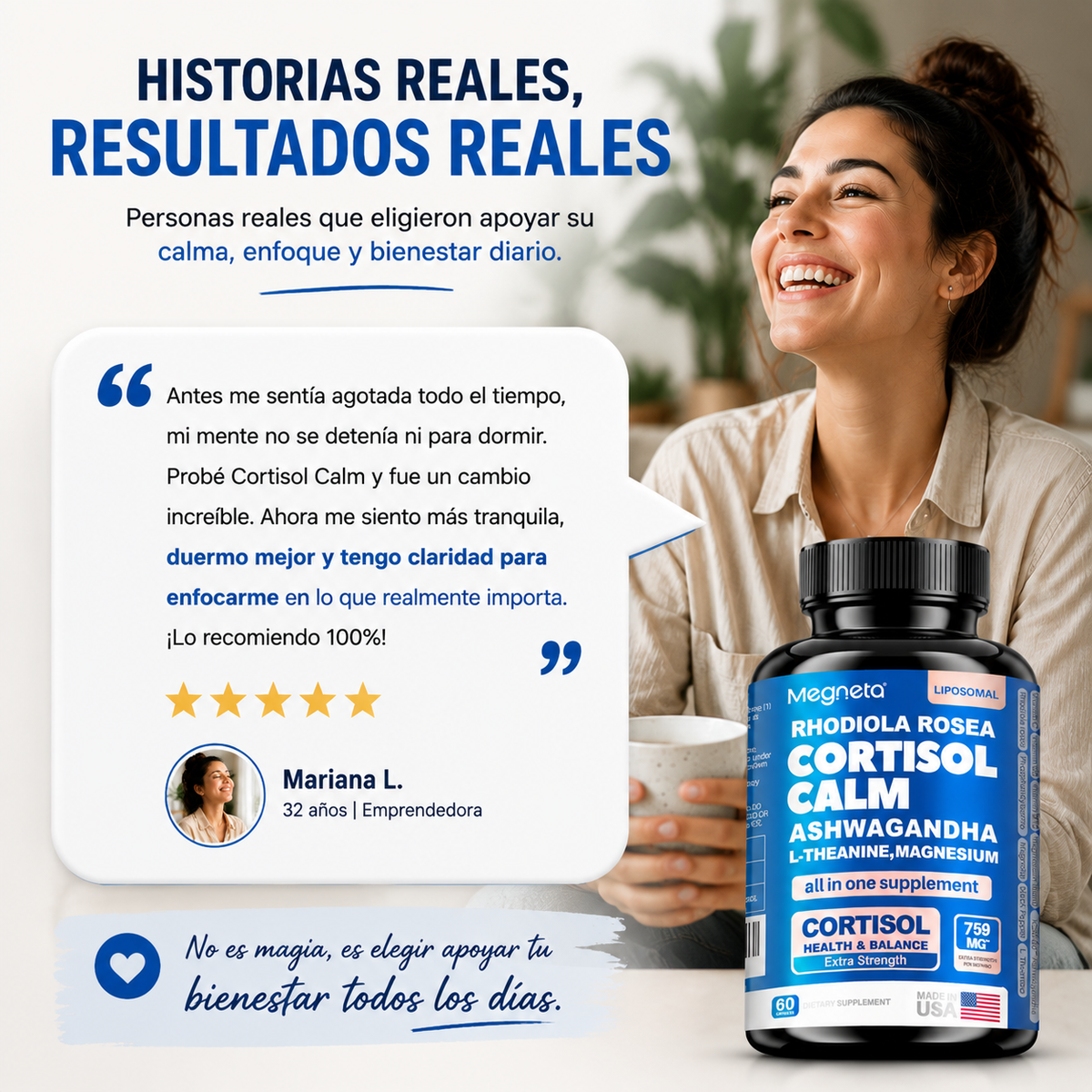 CORTISOL CALM - EQUILIBRA TU CORTISOL Y RECUPERA TU ENERGIA SALUDABLE
