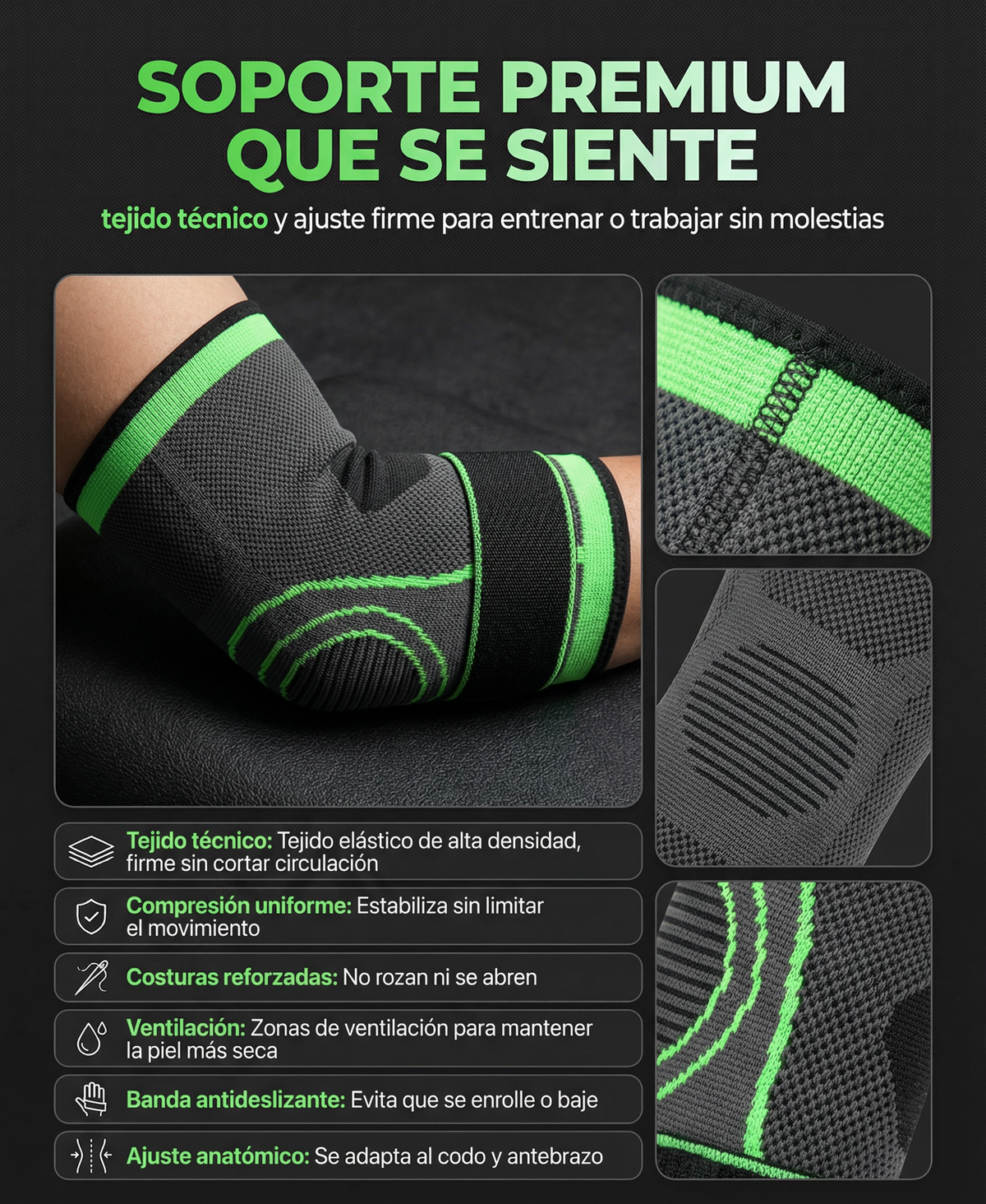 Faja de Compresión Para Codo - Olvídate de esos Dolores Trabajando o Haciendo Deporte