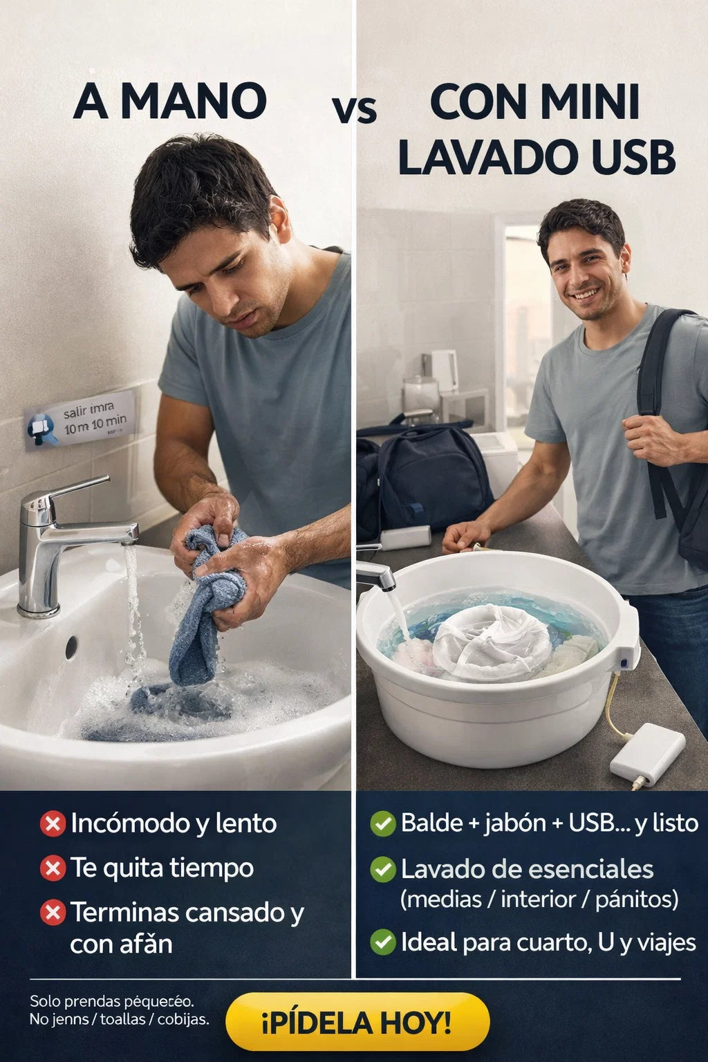 Turbina lavadora De Ropa Portátil USB - Fácil y Rápido 🧼👖🧦🌪️