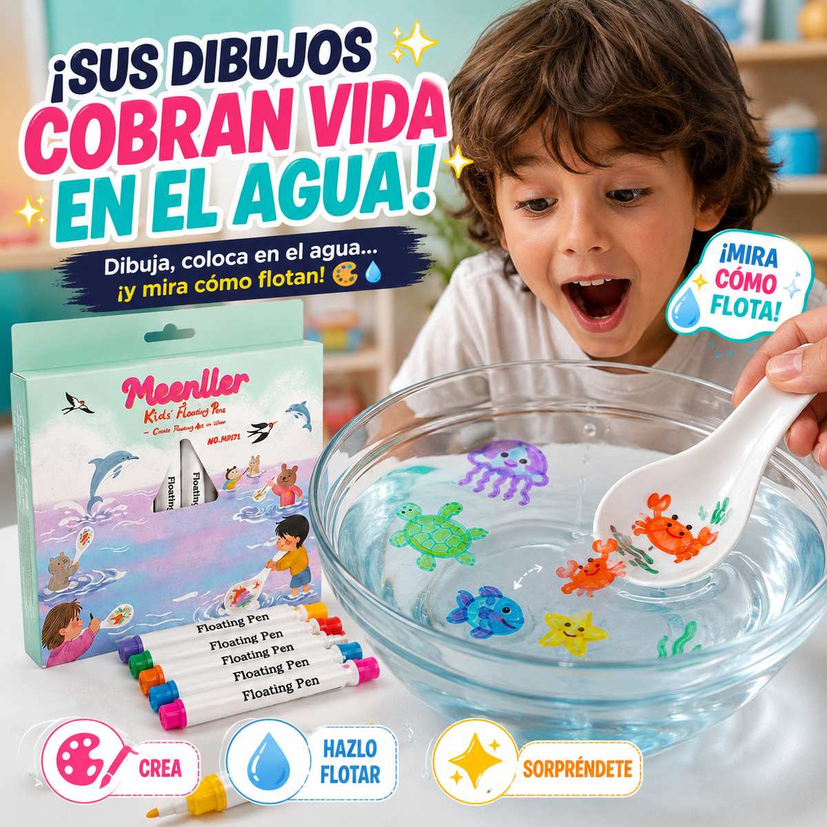 Marcadores Mágicos de tinta Flotante - Despégalos de las Pantallas