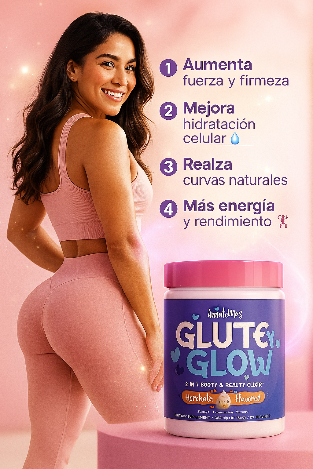 CREATINA GLUTEYGLOW 2 EN 1 - GLUTEOS NATURALES🍑✨ ¡MEGA OFERTA!