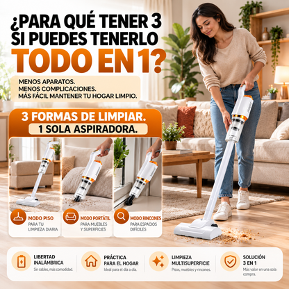 Aspiradora Inalámbrica 3 en 1 – Una para Todo tu Hogar / Oferta Especial