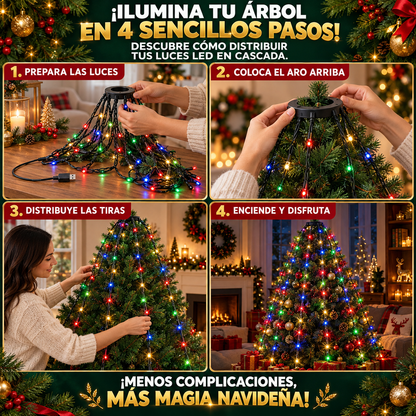 Cortina Led Para Árbol de Navidad - Ilumina de Lujo Tu Hogar