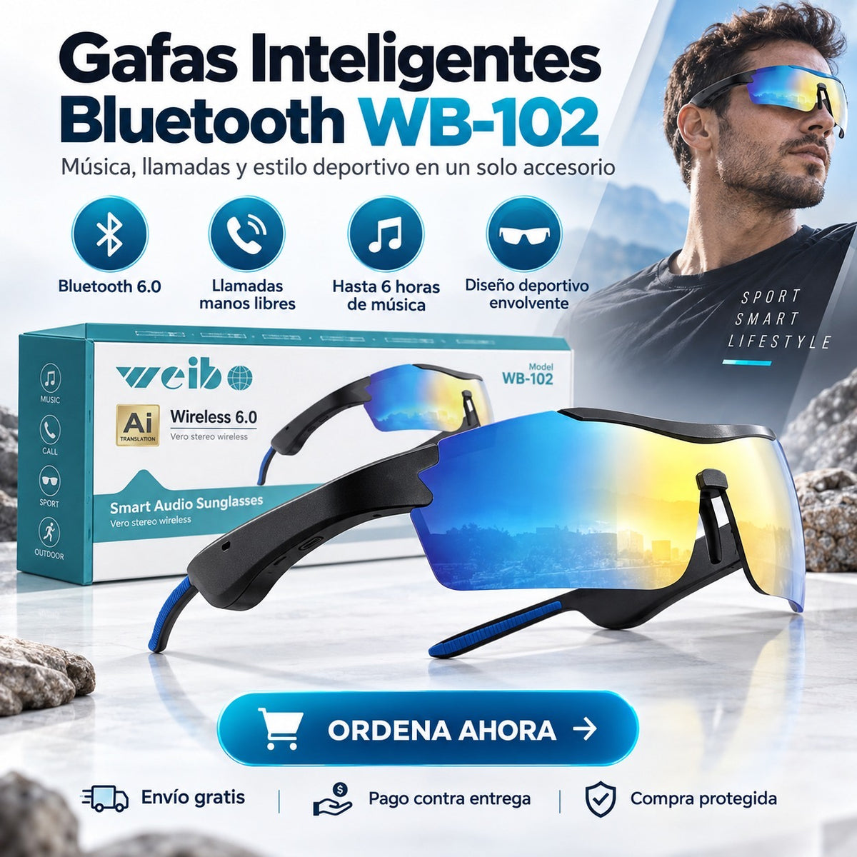 Gafas Inteligentes Deportivas Bluetooth - Tecnología de Lujo