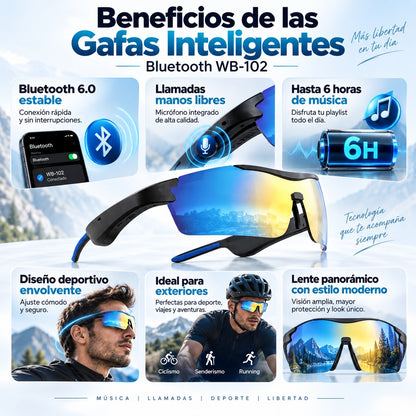 Gafas Inteligentes Deportivas Bluetooth - Tecnología de Lujo