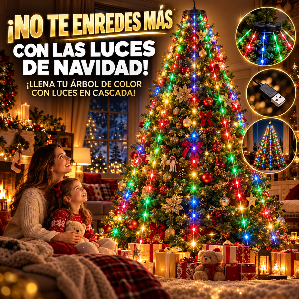 Cortina Led Para Árbol de Navidad - Ilumina de Lujo Tu Hogar