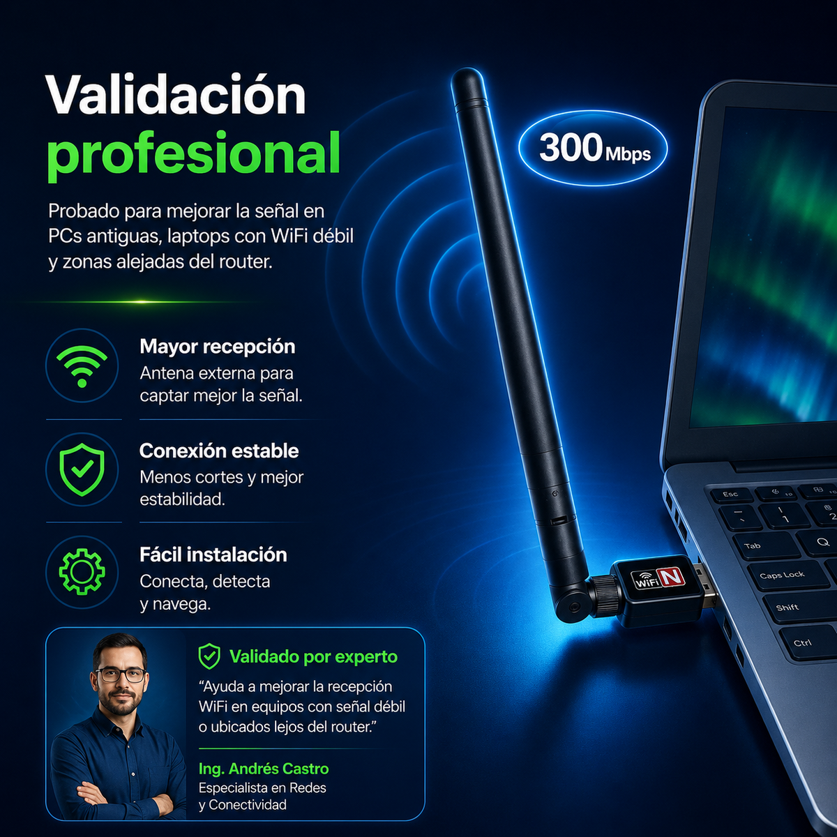 ANTENA WIFI PORTATIL - INTENSIFICA Y MEJORA LA SEÑAL 🛜
