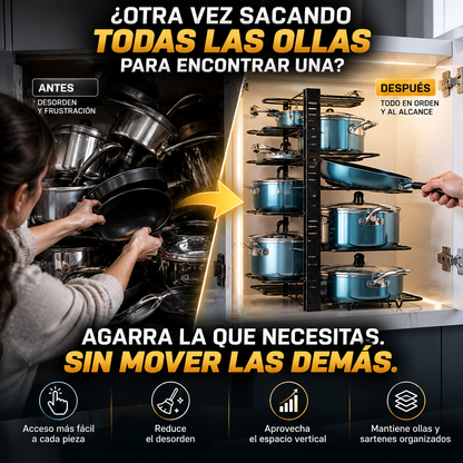 ORGANIZADOR DE OLLAS Y SARTENES MULTIPLE
