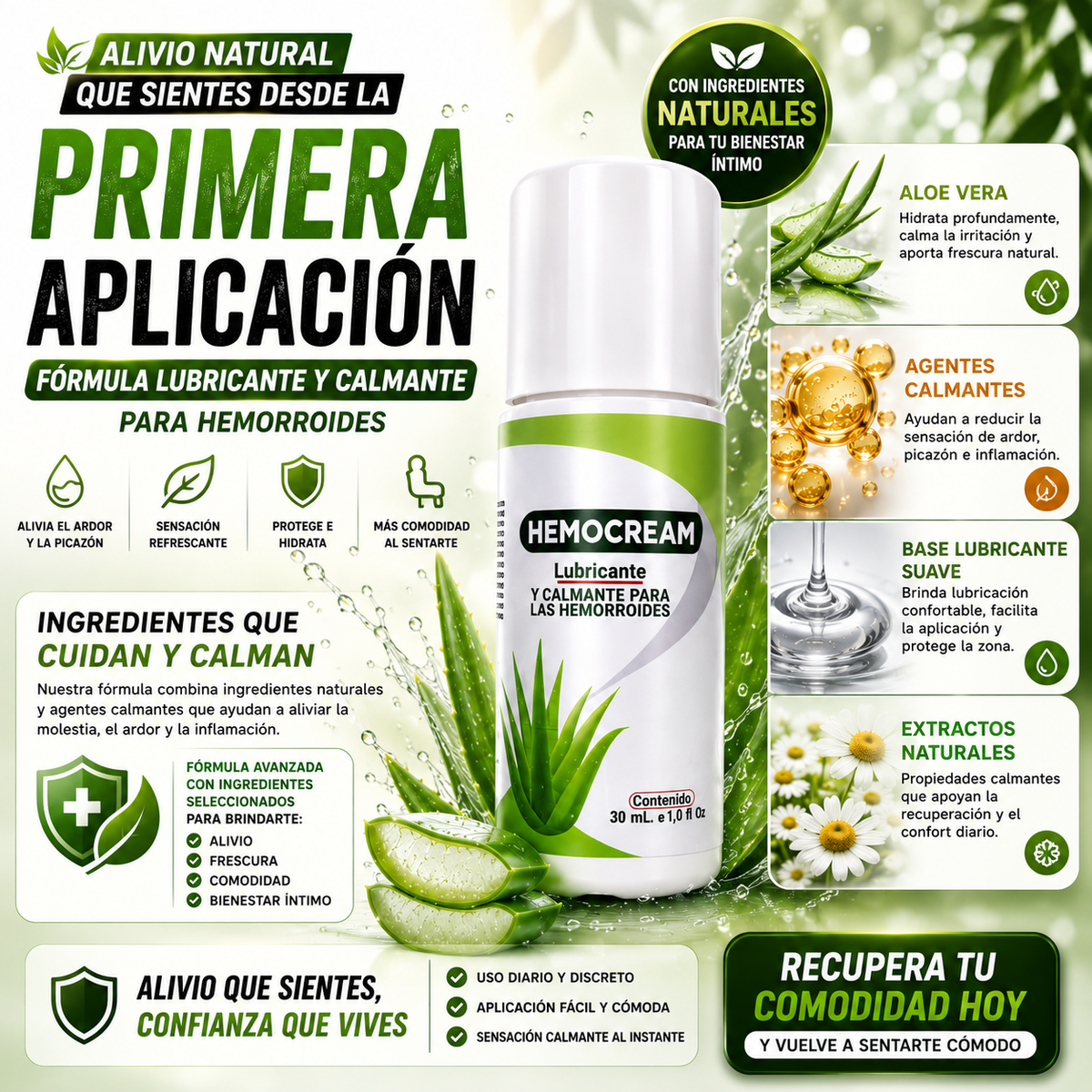 HEMOCREAM - LUBRICANTE PARA ALIVIAR LAS HEMORROIDES 🚽🦠