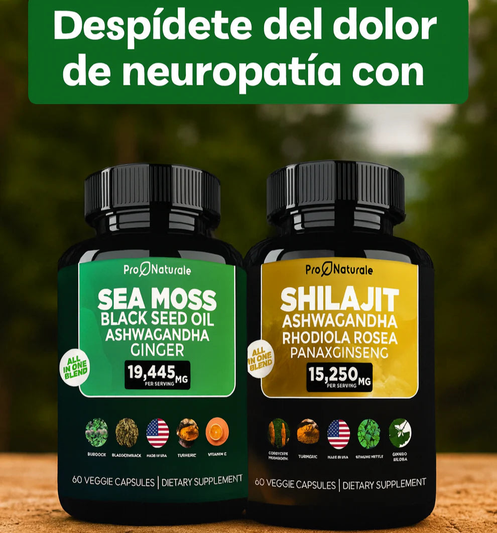 Dúo Vitalidad Total – Sea Moss + Shilajit Despídete del Hormigueo y Entumecimiento