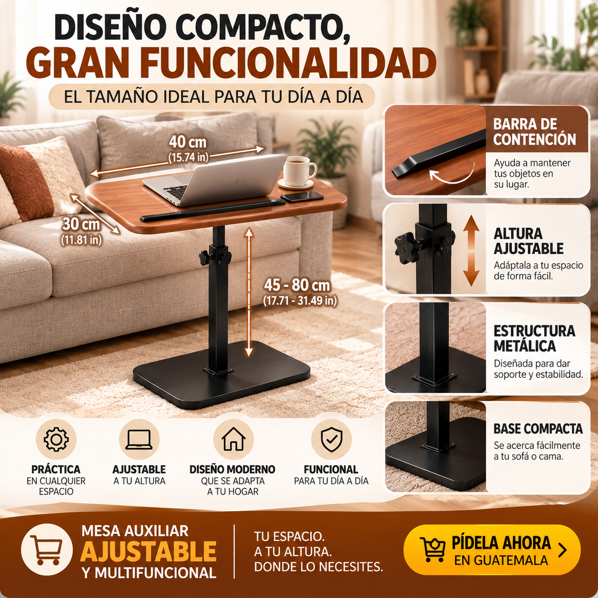 MESA PLEGABLE PARA TRABAJO EN CASA - FACIL Y COMODO