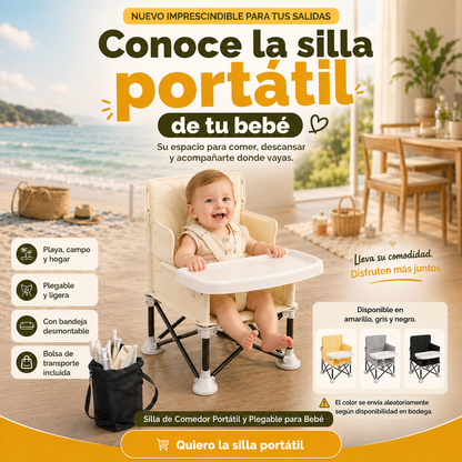 SILLA DE COMEDOR PARA BEBÉ - FACIL DE ARMAR Y LLEVAR