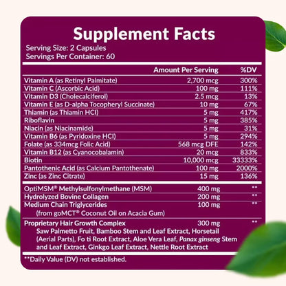 Hair Growth - Vitaminas Avanzadas Para el Cabello 👩🏻✨