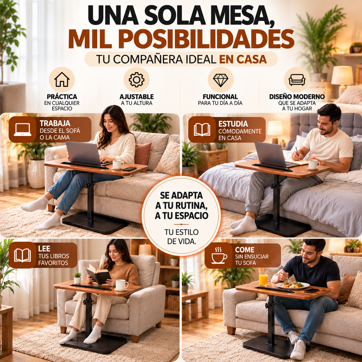 MESA PLEGABLE PARA TRABAJO EN CASA - FACIL Y COMODO