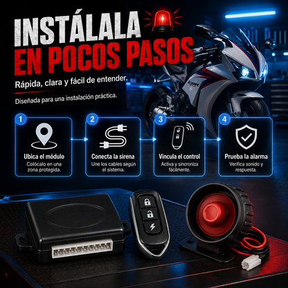 SISTEMA DE ALARMA PARA MOTOCICLETA -EVITA ROBOS Y TEN SEGURIDAD 🏍️🚨💀