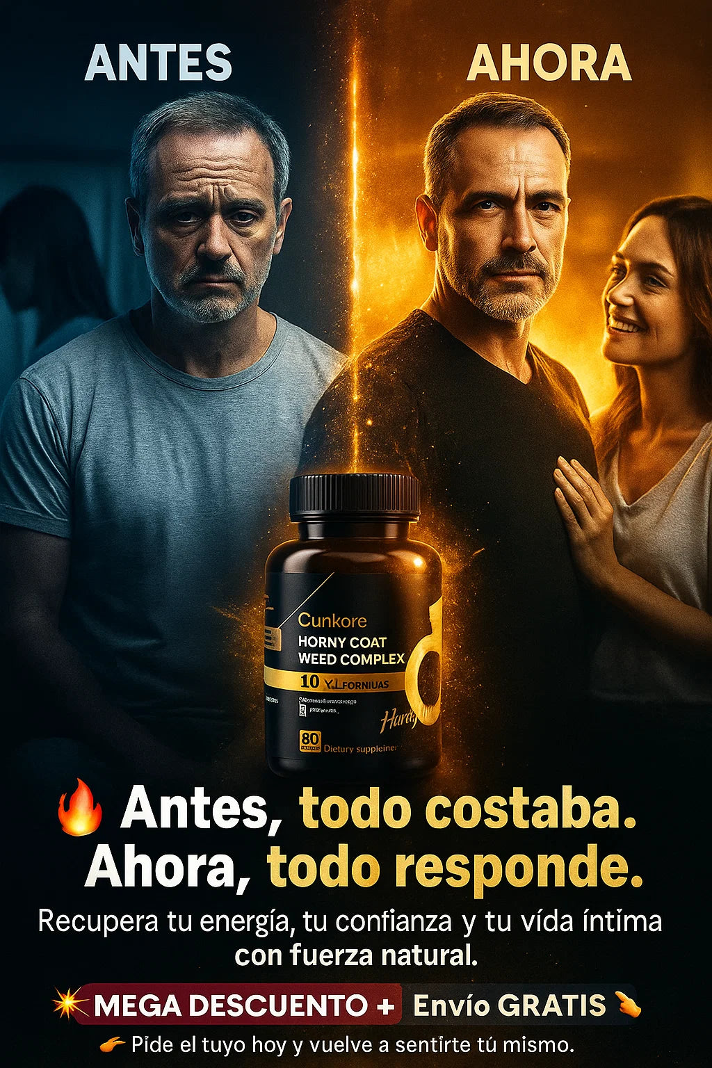Cunkore – Horny Goat Weed  Suplemento 10-en-1 Potencia Natural 💪🏻🍆✨