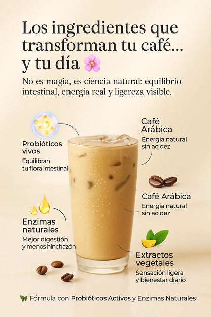 ICED COFFE -  PROBIOTICO PARA REDUCIR HINCHAZON ABDOMINAL ☕⚖️⚡