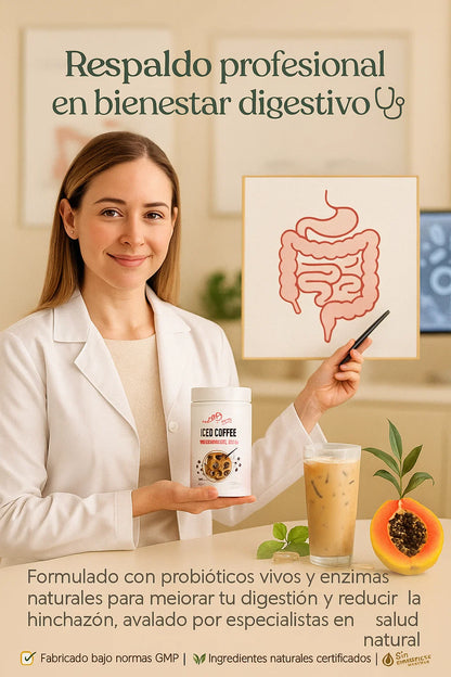 ICED COFFE -  PROBIOTICO PARA REDUCIR HINCHAZON ABDOMINAL ☕⚖️⚡
