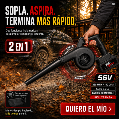 Sopladora y Aperadora Portátil - 2 Baterías En Vez de 1 🌪️🍃
