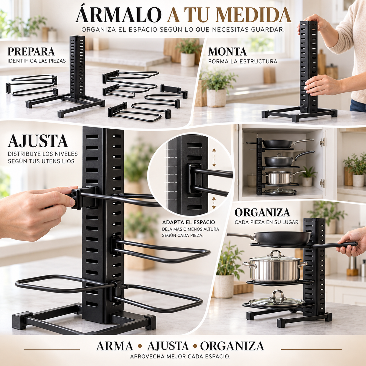 ORGANIZADOR DE OLLAS Y SARTENES MULTIPLE