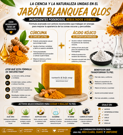 JABON CURCUMA BLANQUEA QLOS -PRODUCTO NATURAL 100%