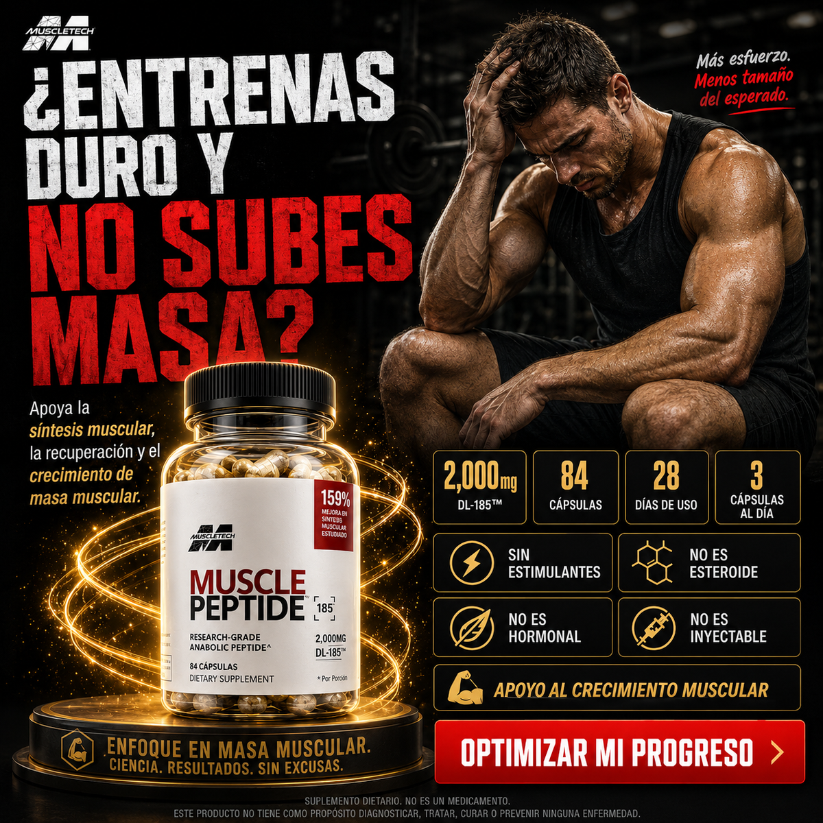 Muscle Peptide - Ayuda, Aumenta y Crece Tu Masa Muscular De Forma Natural