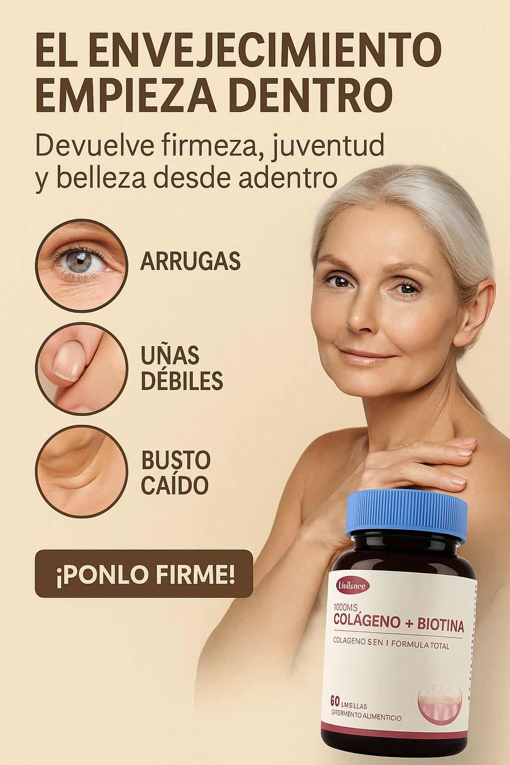 COLAGENO + BIOTINA / 2 EN 1 BUSTO FIRME Y MENOS ARRUGAS ✨👩🏻‍🦳