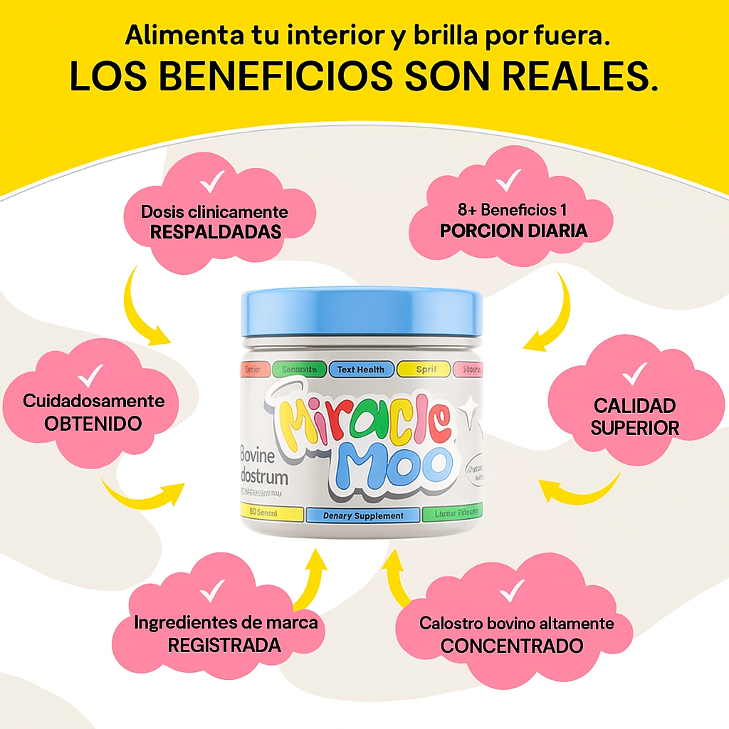 MIRACLE MOO Calostro Bovino - Aumenta Defensas y Desinflama Internamente 🦠🧑🏻‍⚕️✨