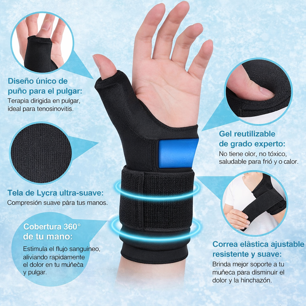 Guante de compresión Con Termo Terapia Y Frio - Terapia Para Tendinitis/ Túnel Carpiano 🖖🏻🤕✨