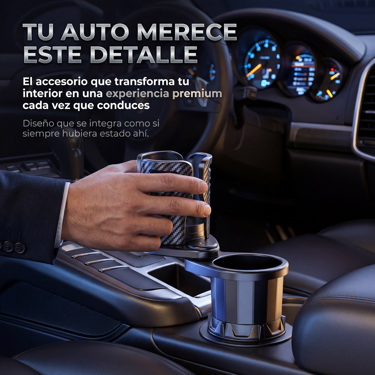 Porta Vasos De Lujo 2 En 1 🥤🚘✨