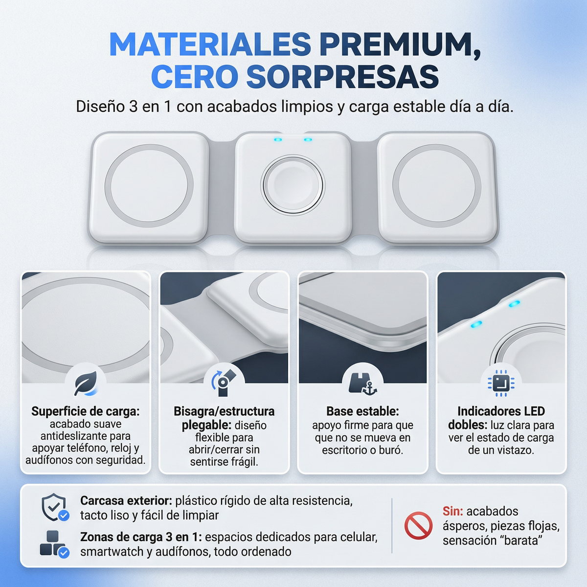 Cargador Magnético 3 en 1 de lujo 🔋🧲📱