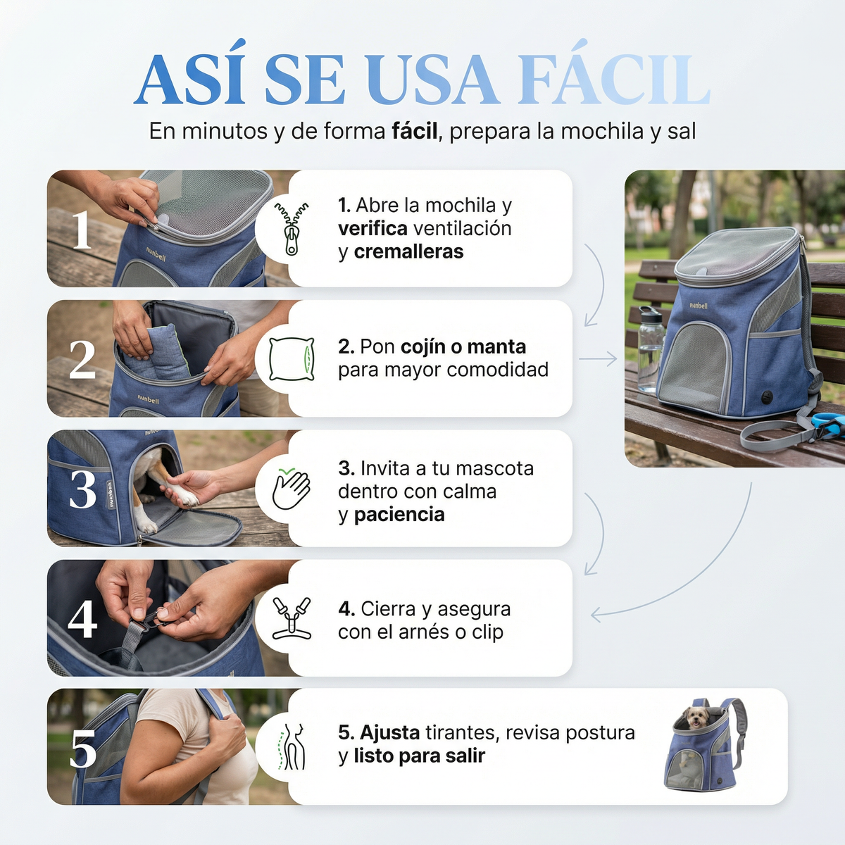 Mochila Para Mascotas - Perros y Gatos / Dale Experiencias a Nuevas a Tus Peluditos