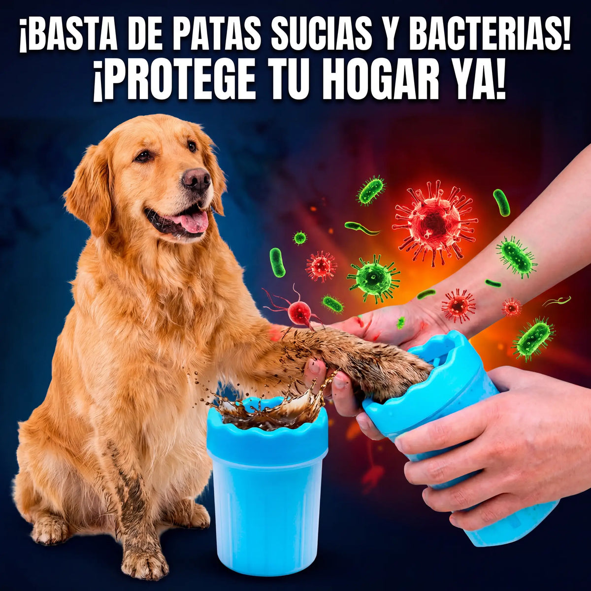 Botella Lava Patas mascotas - Evita Esas Bacterias Que Matan y Contaminan Tu Peludito y Tu Hogar 🐾🫧🐶