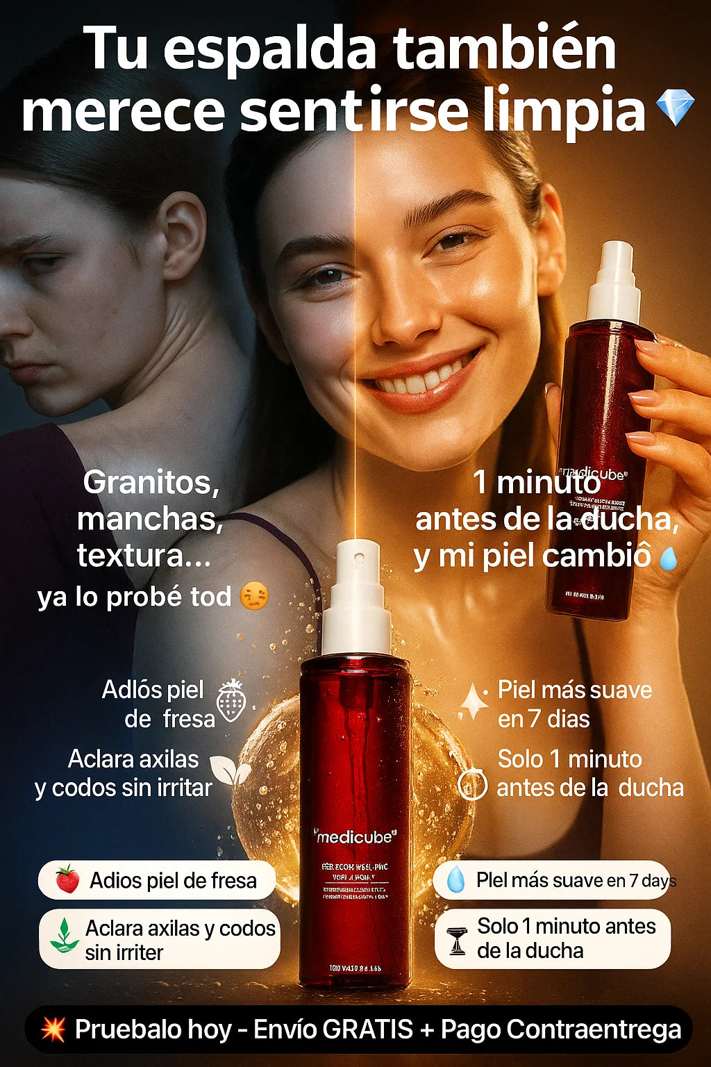 Medicube Red Body - Elimina Esas manchas negras y Granitos en la espalda 💖⚡✨