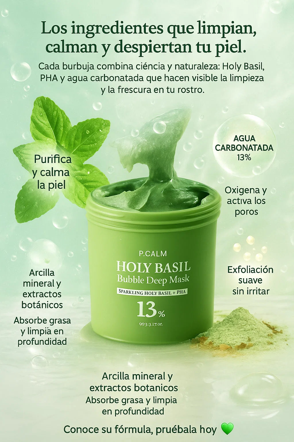 HOLY BASIL- MASCARILLA VERDE / PURIFICACION FACIAL 🍃👩🏻✨