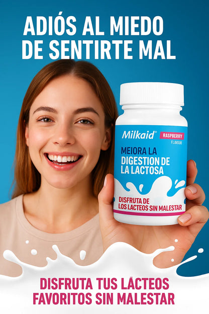 Milkaid Lactase Enzyme  -   Alivio de la Intolerancia a La Lactosa Previniendo esa Hinchazón