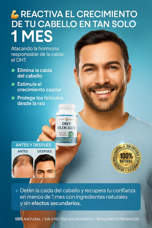 DHT BLOCKER - RECUPERA TU CABELLO EN POCO TIEMPO 👨🏻‍🦲➡️🧔🏻‍♂️✨