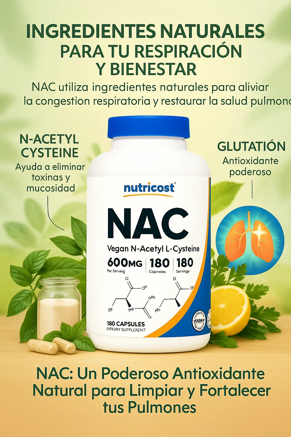 NAC - Acetil L-Cisteína / Elimina Congestión Pulmonar 🫁🦠😪