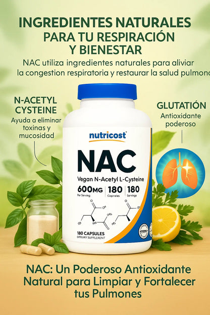 NAC - Acetil L-Cisteína / Elimina Congestión Pulmonar 🫁🦠😪