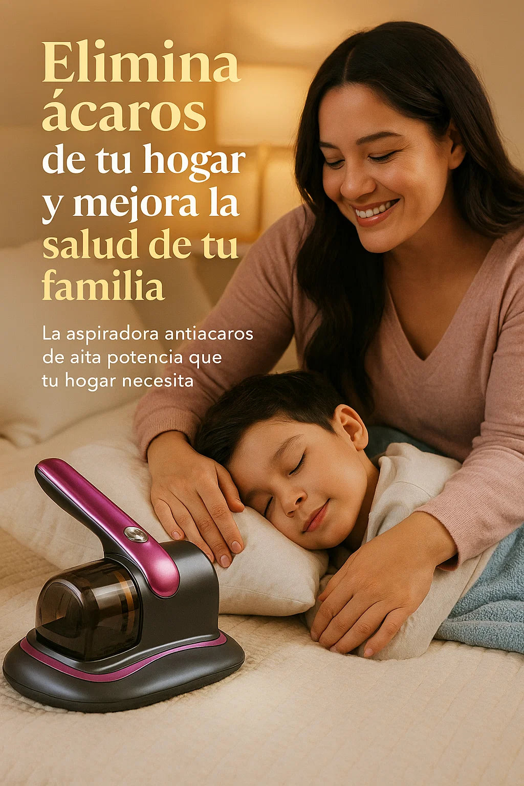 Aspiradora Anti-ácaros de alta potencia - Elimina eso que no te deja dormir 🐛🛏️🌜