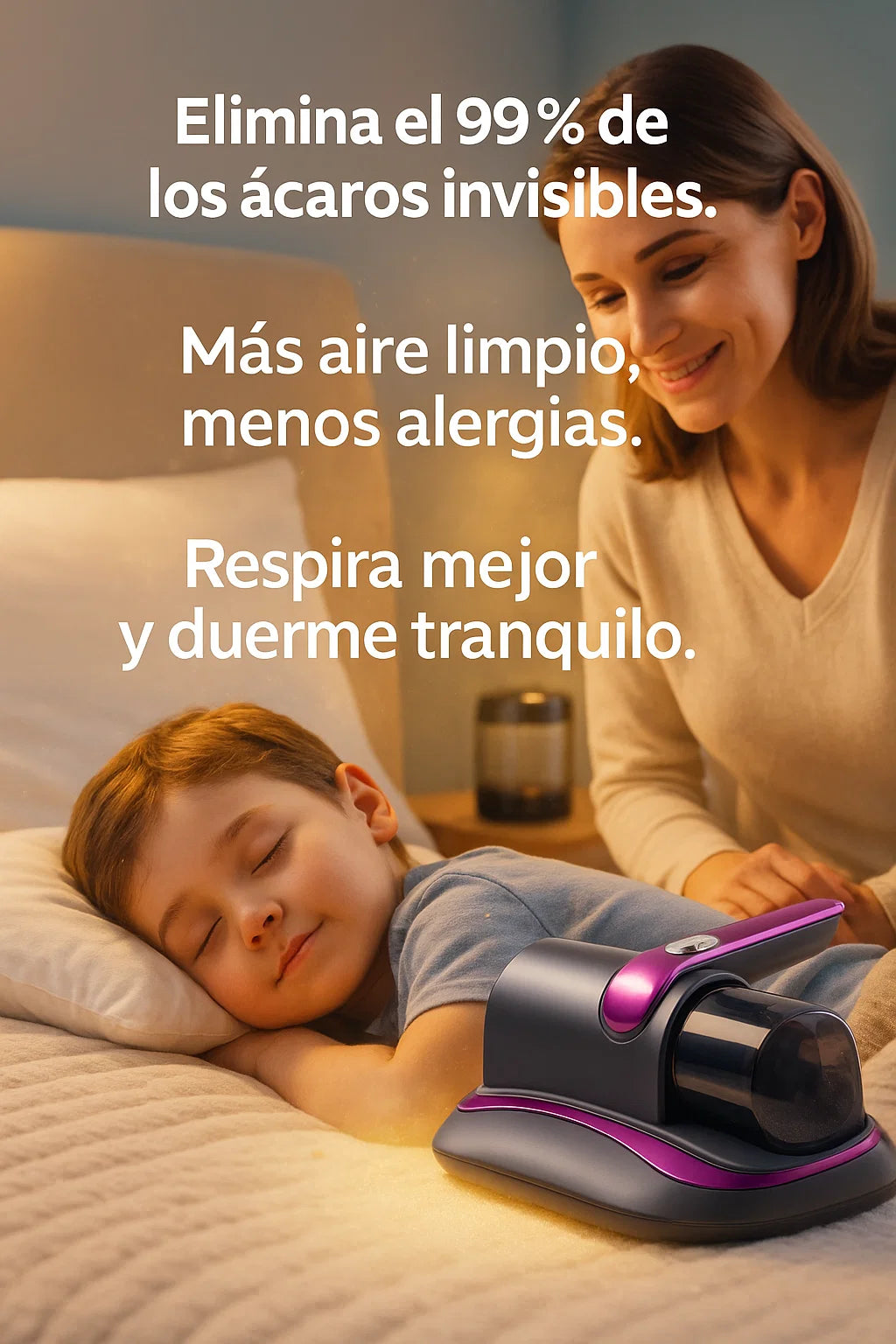 Aspiradora Anti-ácaros de alta potencia - Elimina eso que no te deja dormir 🐛🛏️🌜