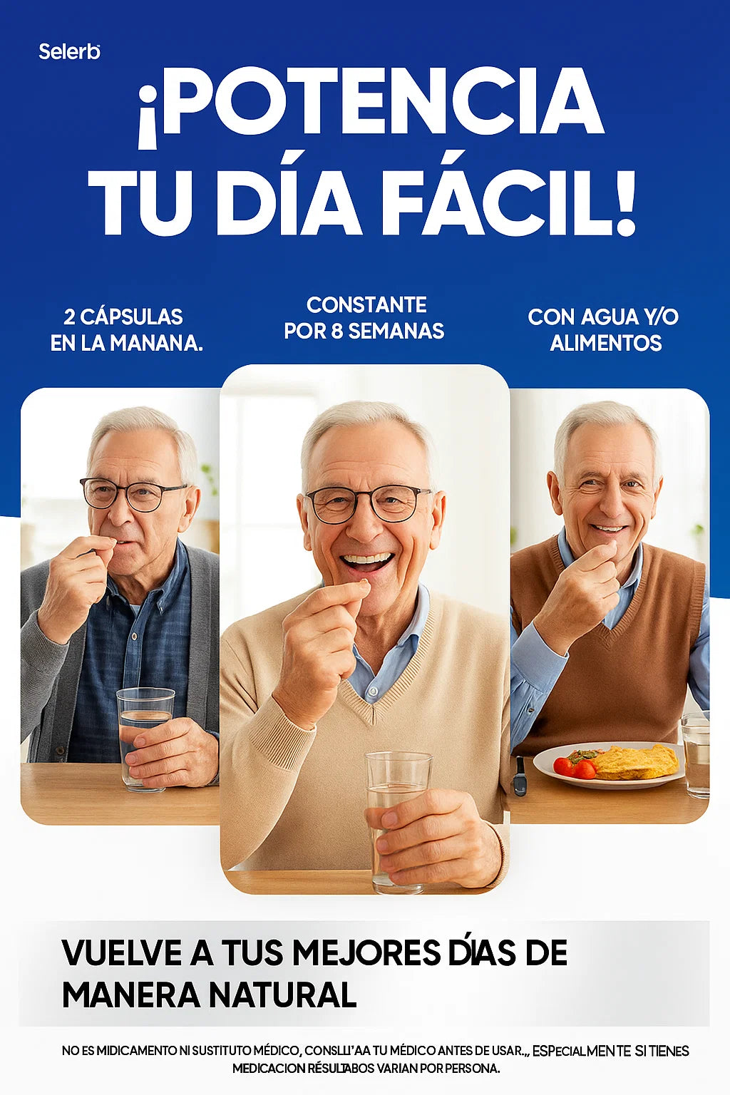 Selerb NAD+ 60 cápsulas | Recupera tu potencia y energía en semanas