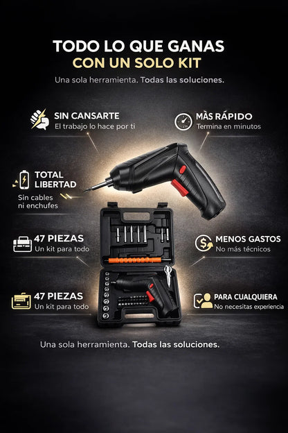 DESTORNILLADOR INALAMBRICO DE 47 PIEZAS 🔋🔩🛠️🔋