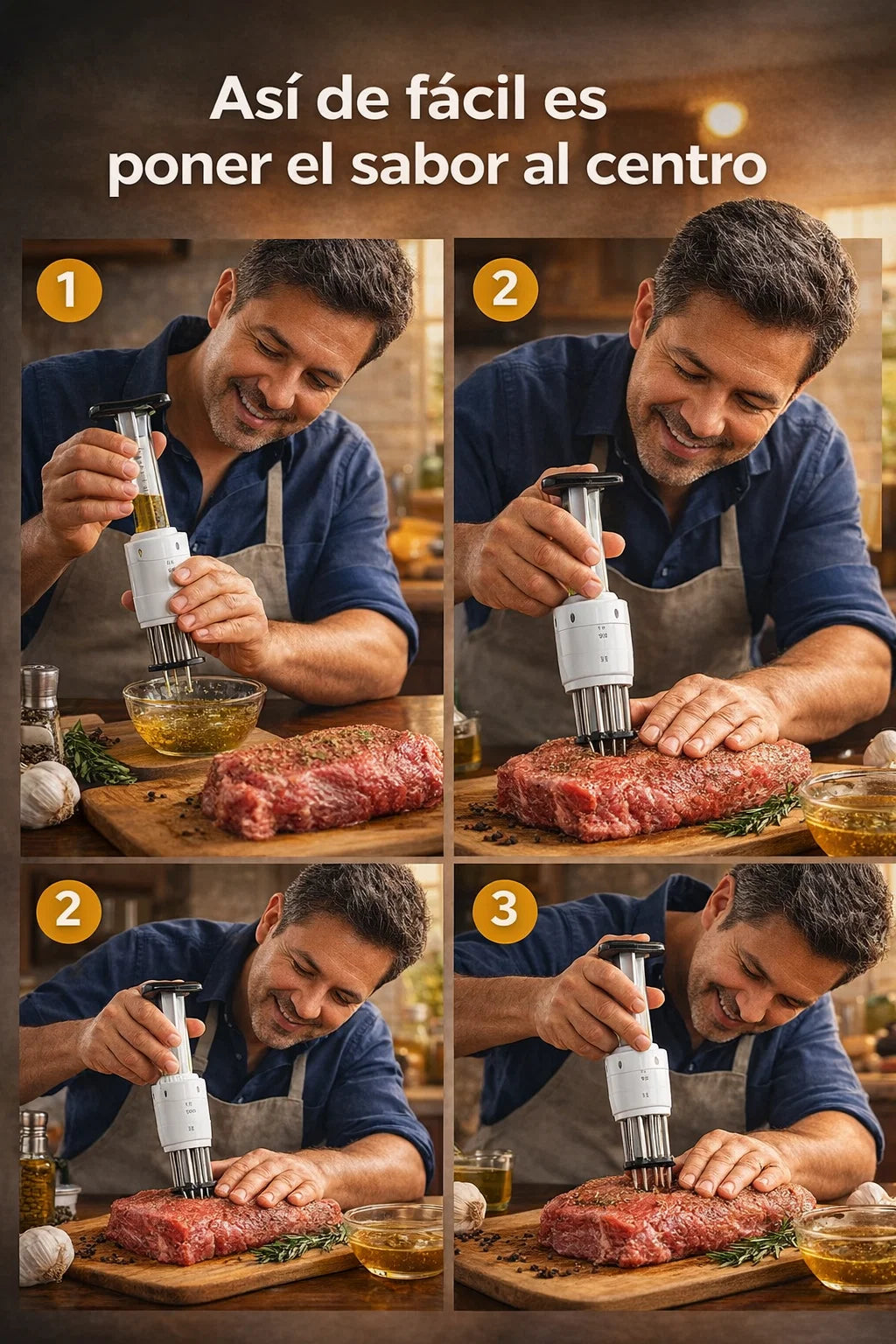 Inyector de salsas para carne - Adoba desde El Interior 💉🥩👨🏻‍🍳