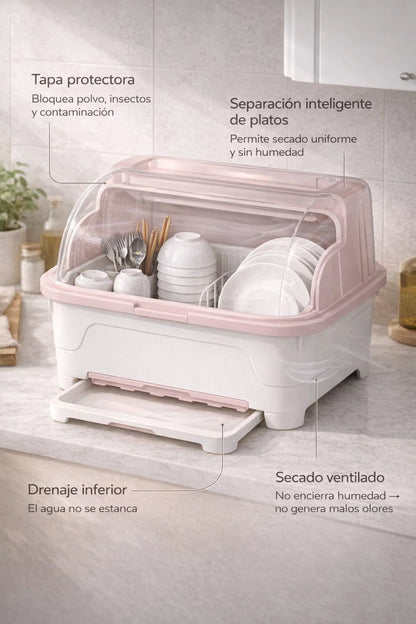 ESCURRIDOR DE PLATOS 2 EN 1 MODERNO 🍽️🧼🧽