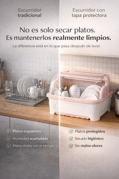 ESCURRIDOR DE PLATOS 2 EN 1 MODERNO 🍽️🧼🧽
