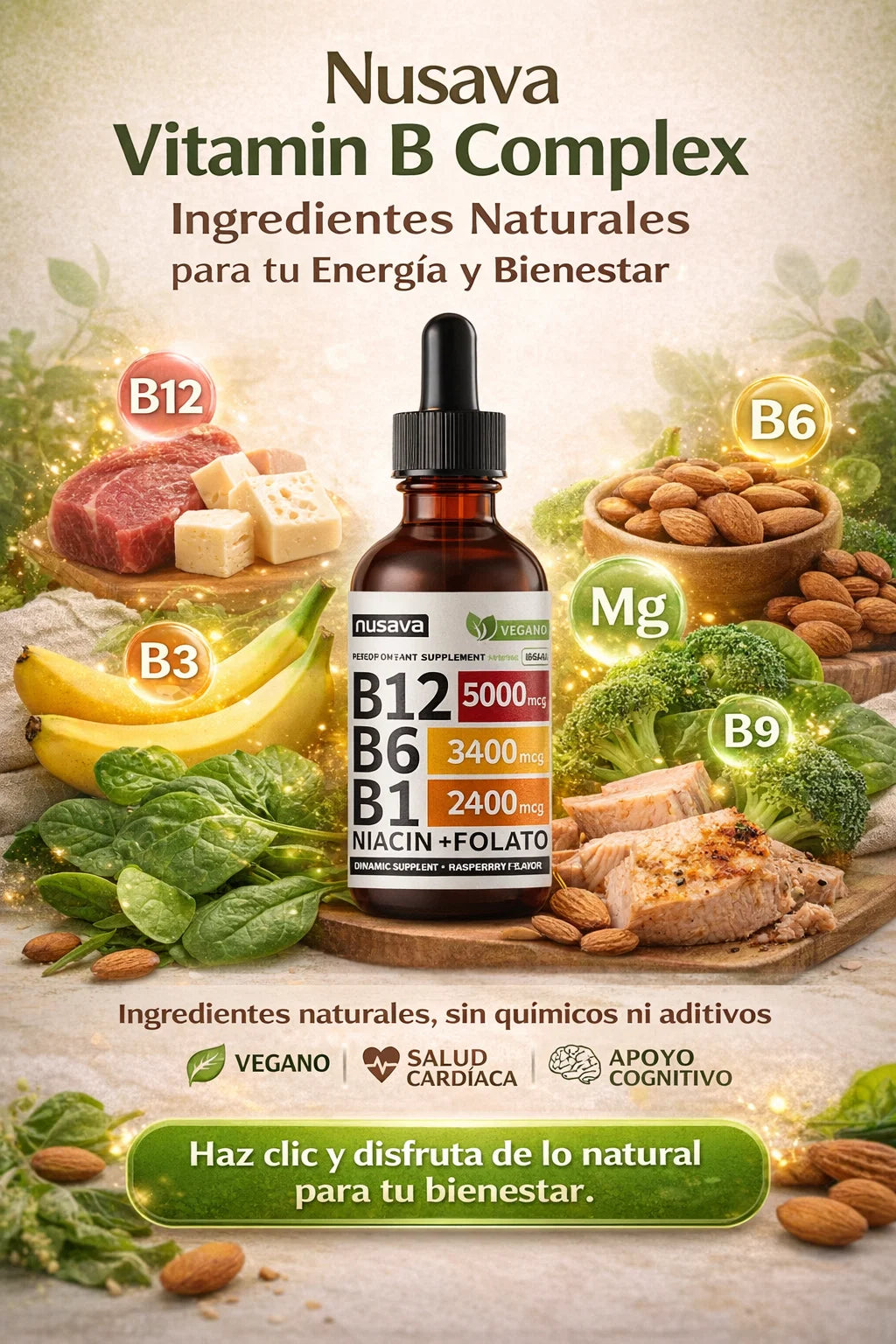 NUSAVA VITAMIN B COMPLEX - RECUPERA TU ENERGIA Y ENFOQUE MENTAL 🍃🧠✨